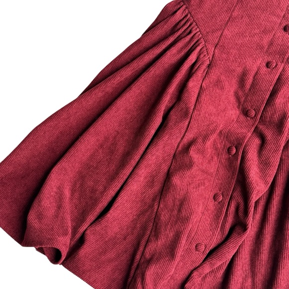 Altar'd State Ollie Mini Dress Burgundy Corduroy XS - Picture 8 of 8